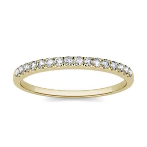 0.16 CTW DEW Round Forever One Moissanite Band in 14K Yellow Gold image, 