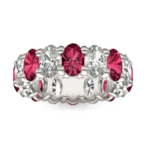 Oval Alternating Basket Ruby Eternity Band image, 