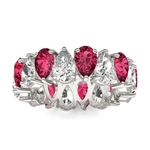 Pear Alternating Ruby Eternity Band image, 