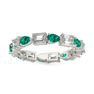 Piper Alternating Emerald Eternity Band image, 