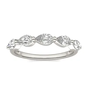 Pear Single Prong Anniversary Band image, 
