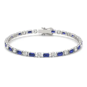 Sapphire Alternating Imperial Tennis Bracelet image, 