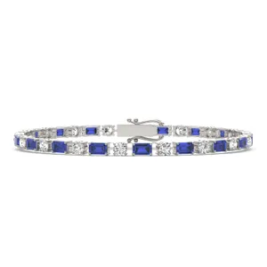 Sapphire Alternating Imperial Tennis Bracelet image, 
