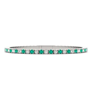 Emerald Flexible Eternity Bangle Bracelet image, 