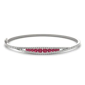 Bordered Ruby Bangle Bracelet image, 