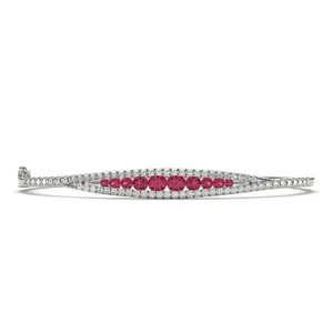 Bordered Ruby Bangle Bracelet image, 
