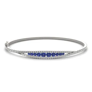 Bordered Sapphire Bangle Bracelet image, 