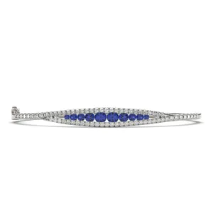 Bordered Sapphire Bangle Bracelet image, 