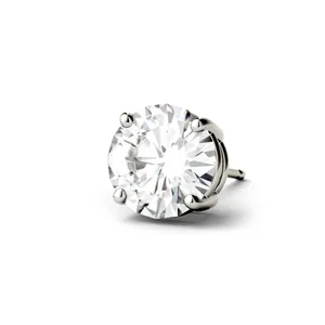 Round Brilliant Four-Prong Basket Single Stud image, 