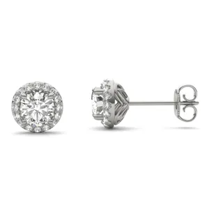Round Hearts & Arrows Signature Halo Stud image, 