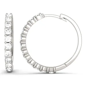 Classic Shared Prong Hoop Earrings image, 