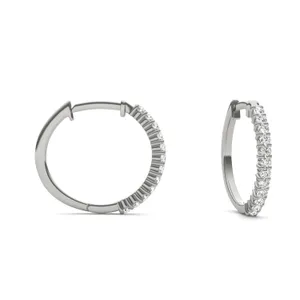 Classic Shared Prong Mini Hoop Earrings image, 