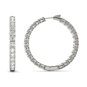 Round Brilliant Couture Inside Out Basket Hoop Earrings image, 