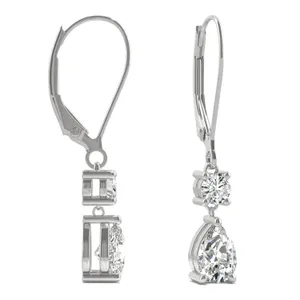 Two Stone Leverback Drop Earrings image, 