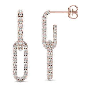 Pavé Paperclip Drop Earrings (1 1/3 ct. tw.) image, 