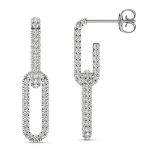 Pavé Paperclip Drop Earrings (1 1/3 ct. tw.) image, 