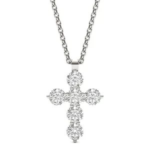 Shared Prong Cross Pendant (1 ct.tw.) image, 