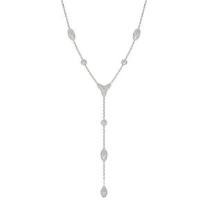 Elongated Pavé Couture Lariat Necklace image, 