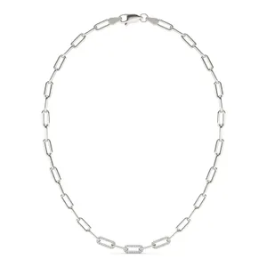 Triple Pavé Paperclip 36 in. Chain Necklace image, 