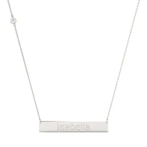 Engraved Block Name Bar Pendant image, 