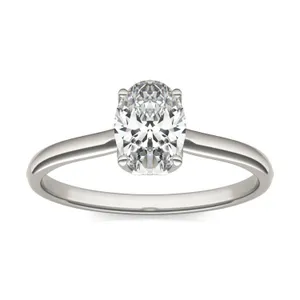 Oval Signature Solitaire Engagement Ring image, 