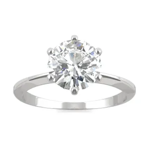 Round Brilliant Six-Prong Timeless Solitaire Engagement Ring image, 