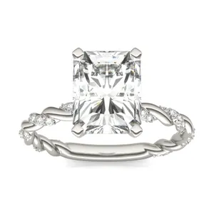 Radiant Accented Rope Engagement Ring image, 