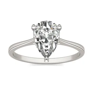 Pear Claw Prong Hidden Detail Engagement Ring image, 