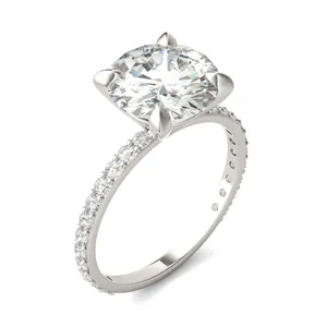 Round Brilliant Martini Accented Engagement Ring image, 