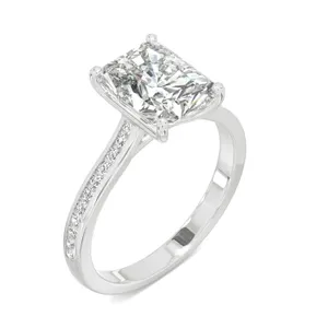 Radiant Channel Set Cathedral Engagement Ring image, 