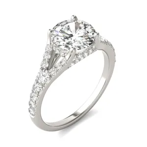 Round Brilliant Duet Engagement Ring image, 