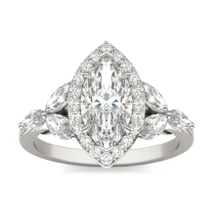 Marquise Iris Halo Engagement Ring image, 