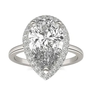 Pear Elevated Classic Halo Engagement Ring image, 