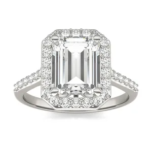 Emerald Signature Accented Halo Engagement Ring image, 