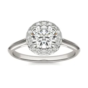 Round Brilliant Signature Halo Engagement Ring image, 