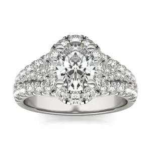 Oval Signature Pavé Accented Halo image, 