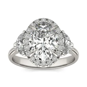 Oval Luna Halo Engagement Ring image, 