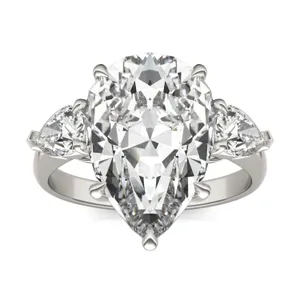 Pear Solstice Three-Stone Exotic Engagement Ring image, 