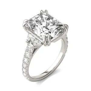 Radiant Solstice Accented Three-Stone Exotic Engagement Ring image, 