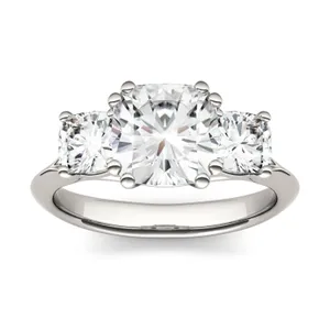 Cushion Trio Classic Engagement Ring image, 
