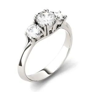 Round Brilliant Trio Classic Engagement Ring image, 