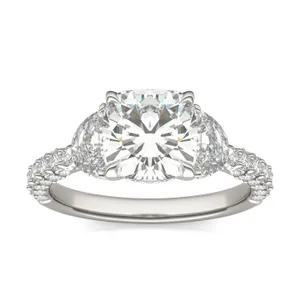 Cushion Lumina Three-Stone Engagement Ring image, 