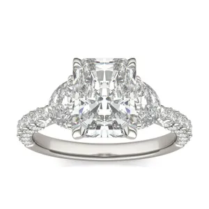 Radiant Lumina Three-Stone Engagement Ring image, 