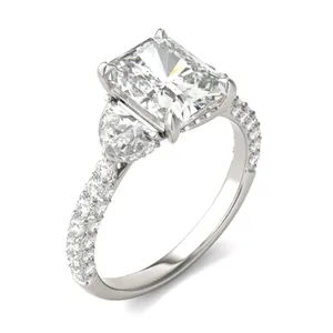 Radiant Lumina Three-Stone Engagement Ring image, 