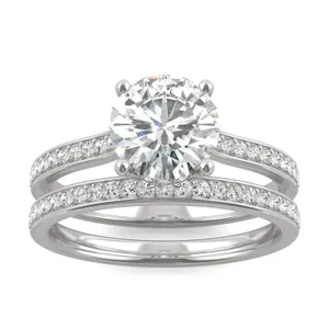 Round Hearts & Arrows Eternal Side-Stone Bridal Set image, 