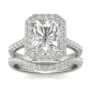 Radiant Signature Accented Halo Bridal Set image, 