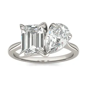 Emerald Pearfection Toi et Moi Engagement Ring image, 