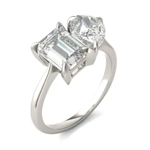 Emerald Pearfection Toi et Moi Engagement Ring image, 
