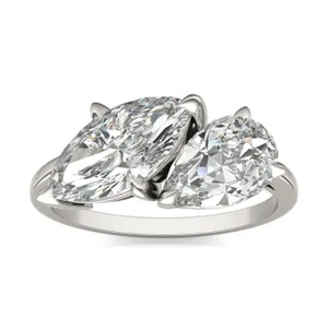 Pear and Marquise Toi et Moi Engagement Ring image, 