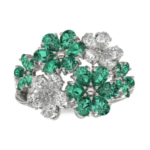 Viola Emerald Cluster Ring image, 